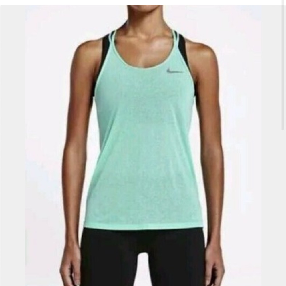 Nike Womens dry fit tank in blue/green